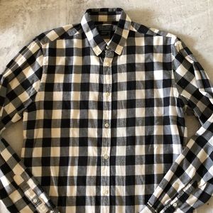 ZARA black/white slim fit flannel M